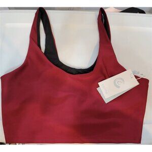 NWT Calme Endure Sports Bra Sz S Burgundy 120363